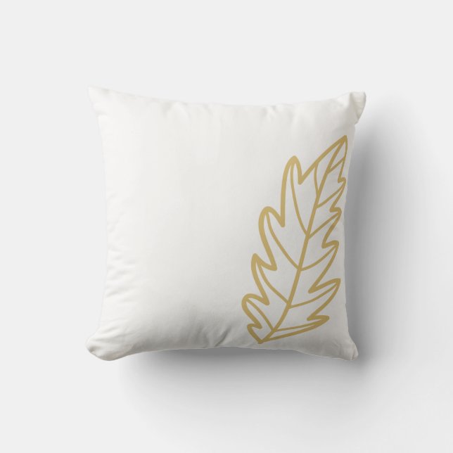 Gold Autumn Leaf Pillow (Front)