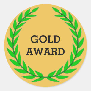 GOLD AWARD CLASSIC ROUND STICKER