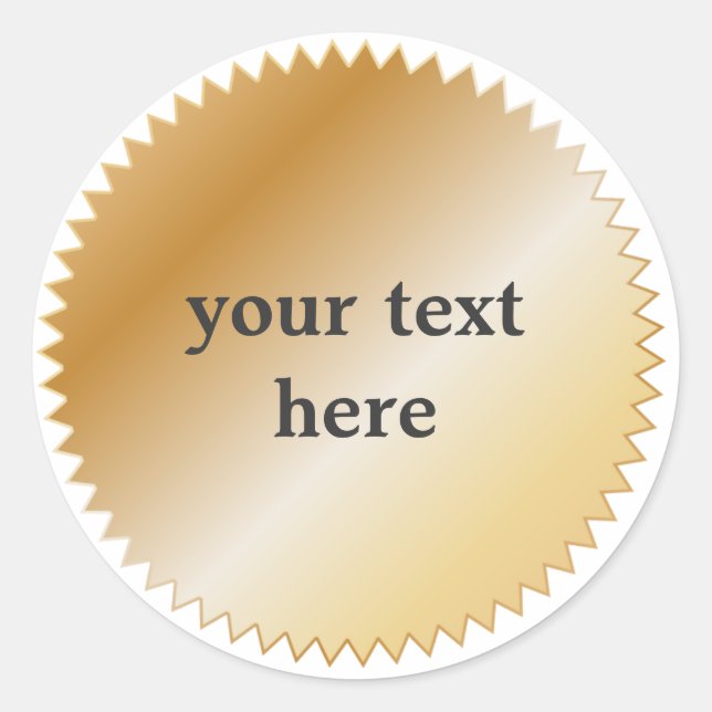 Gold Award Sticker - Customisable (Front)