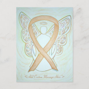 Gold Awareness Ribbon Angel Custom Postcard