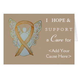 Gold Awareness Ribbon Angel Greeting Cards