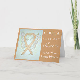 Gold Awareness Ribbon Angel Greeting Cards