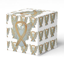 Gold Awareness Ribbon Angel Party Favour Boxes