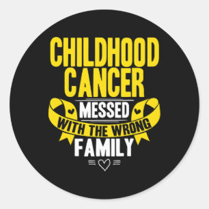 Gold Awareness Ribbon Childhood Cancer Classic Round Sticker