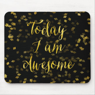 Gold Awesome Quote Faux Foil Confetti Background Mouse Mat