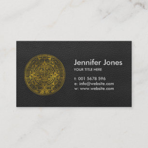 Gold  Aztec Inca Mayan Calendar Business Card