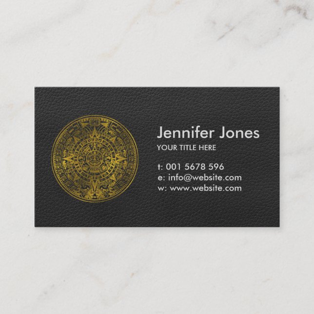 Gold  Aztec Inca Mayan Calendar Business Card (Front)