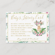 Gold Baby Library Book Request Giraffe Boho Floral