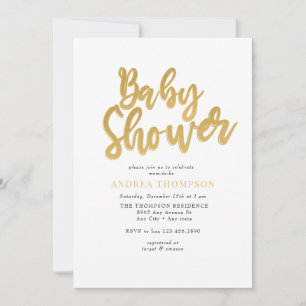 Gold Baby Shower Invitation