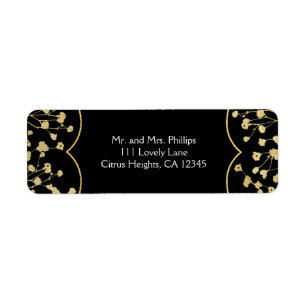 Gold Baby's Breath Floral Elegant Black Wedding