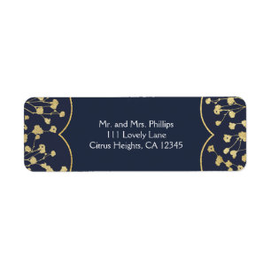 Gold Baby's Breath Floral Rustic Blue Wedding