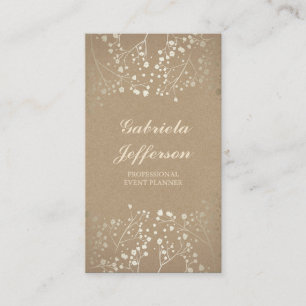 Gold Baby's Breath Kraft Style Elegant Business Card