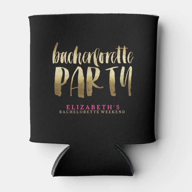 GOLD BACHERLOTTE PARTY CAN COOLER (Front)