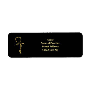 Gold Back and Spine Outline Return Address Labels 