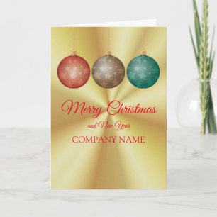 Gold background New Year's decorations Holiday Card