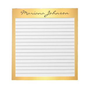 gold background with lines notepad