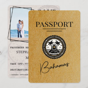 Gold Bahamas Passport Save The Date