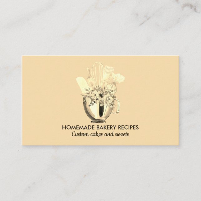 Gold Bakery Cake Maker Cupcake Shop Business Card (Front)