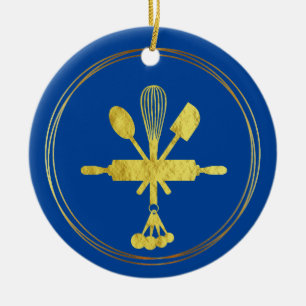 Gold Bakery Icon Christmas Ornament