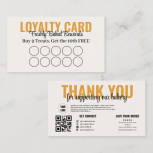 Gold Bakery Loyalty Punch Card Design