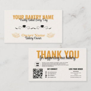 Gold Bakery Owner Elegant Business Card