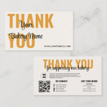 Gold Bakery Thank You Business Card