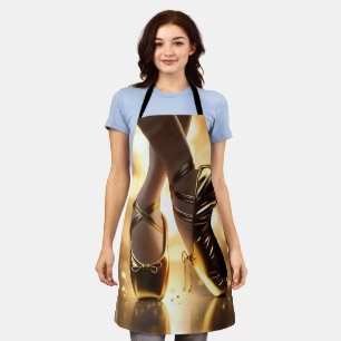 Gold Ballerina Pointe Shoes, Apron