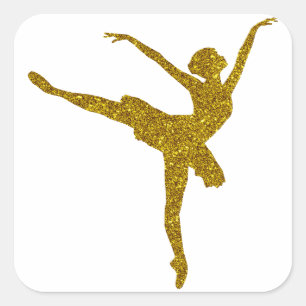 Gold Ballerina Sticker
