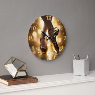 Gold Ballet Shoes, Large Clock