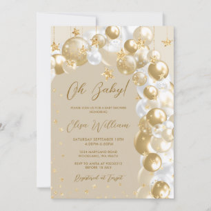 Gold Balloon Arch Baby Shower Invitation