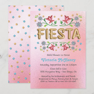 Gold Balloon Fiesta Bridal Shower Invitations