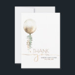 Gold Balloon Greenery Baby Shower Thank You Card<br><div class="desc">Gold balloon greenery garland baby shower small cute thank you cards</div>