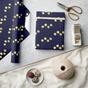 Gold balloon pattern minimalist birthday stylish wrapping paper