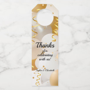 Gold Balloons Bottle Tag