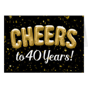 Gold Balloons Cheers to 40 Years 40th Birthday