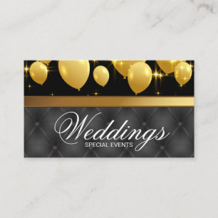 Gold Balloons Event Planner   Upholstery Business Card
