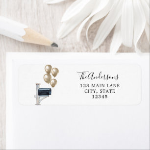 Gold Balloons  in Mailbox