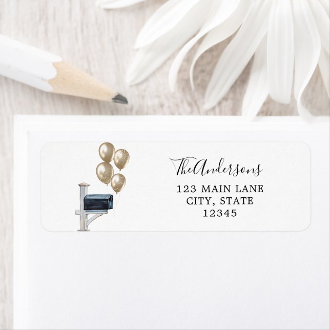 Gold Balloons  in Mailbox (Insitu)