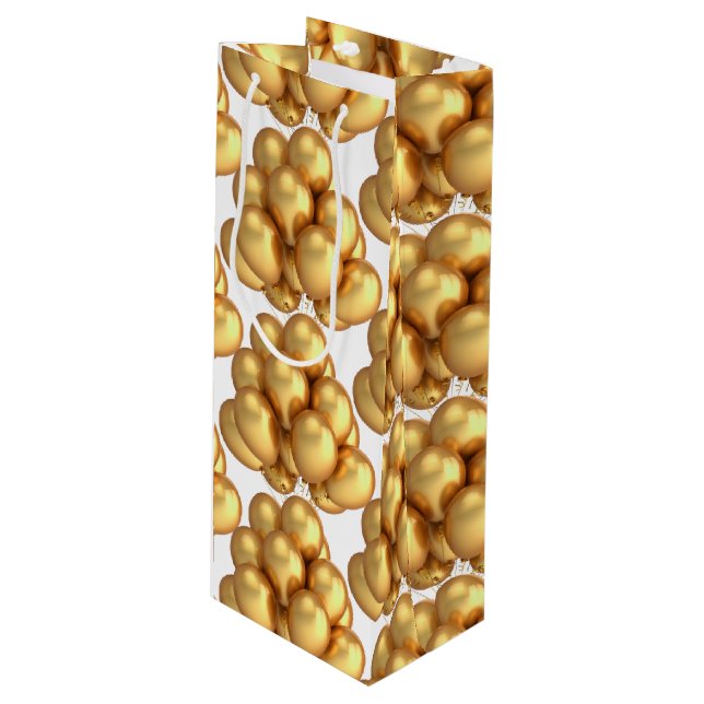 Gold Balloons Paper Gift Bag (Front Angled)