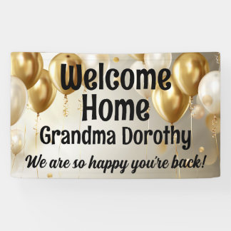 Gold Balloons Personalised Welcome Home Sign