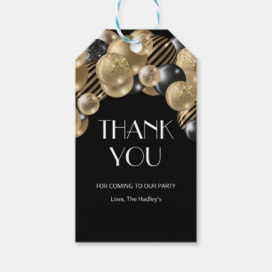 Gold Balloons Thank You Gift Tags