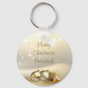 Gold Balls, Bells and Stars Key Ring