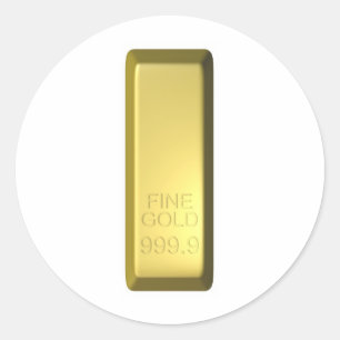 Gold Bar Classic Round Sticker
