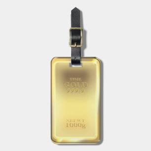 Gold bar design, looks so real! luggage tag