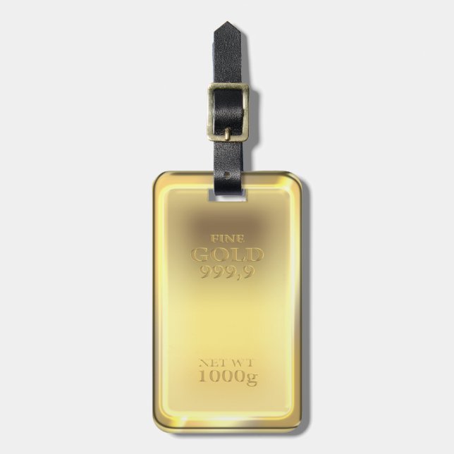 Gold bar design, looks so real! luggage tag (Front Vertical)