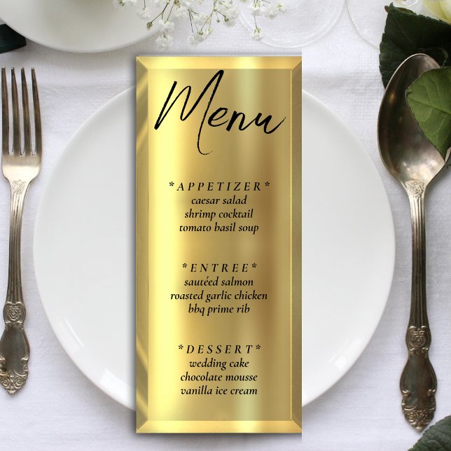 Gold Bar Elegant Wedding Reception Menu (Gold Bar Elegant Wedding Reception Menu)