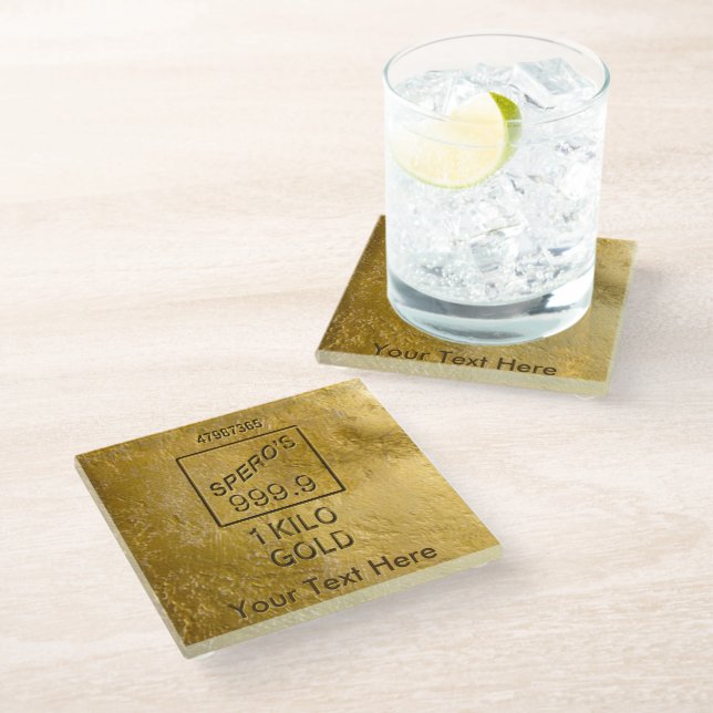Gold Bar Glass Coaster (Angled)