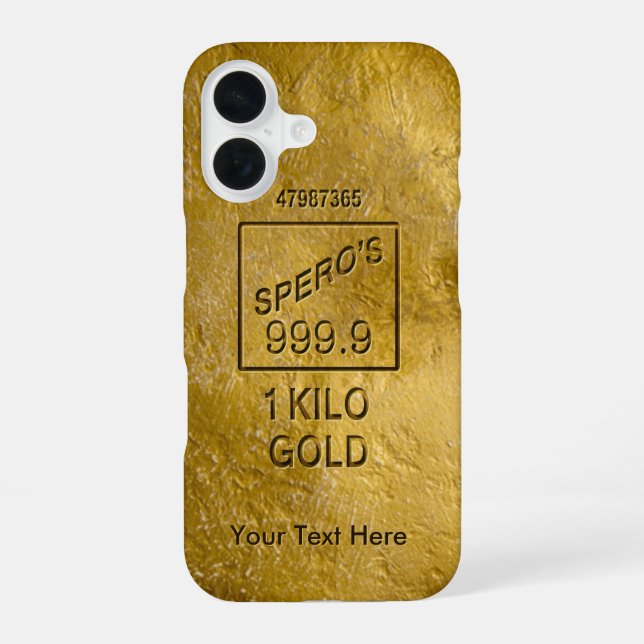 Gold Bar iPhone 16 Case (Back)