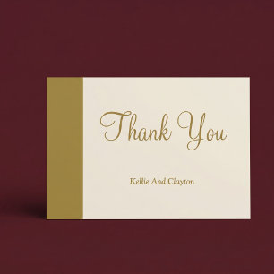 Gold Bar Ivory Minimalist Modern Thank You Card