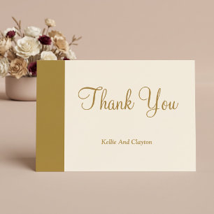 Gold Bar Ivory Minimalist Modern Thank You Card